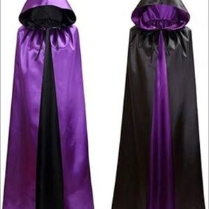 Amazon Purple and Black Hooded Cape